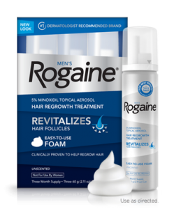How does Minoxidil (Rogaine) work to stop hair loss?
